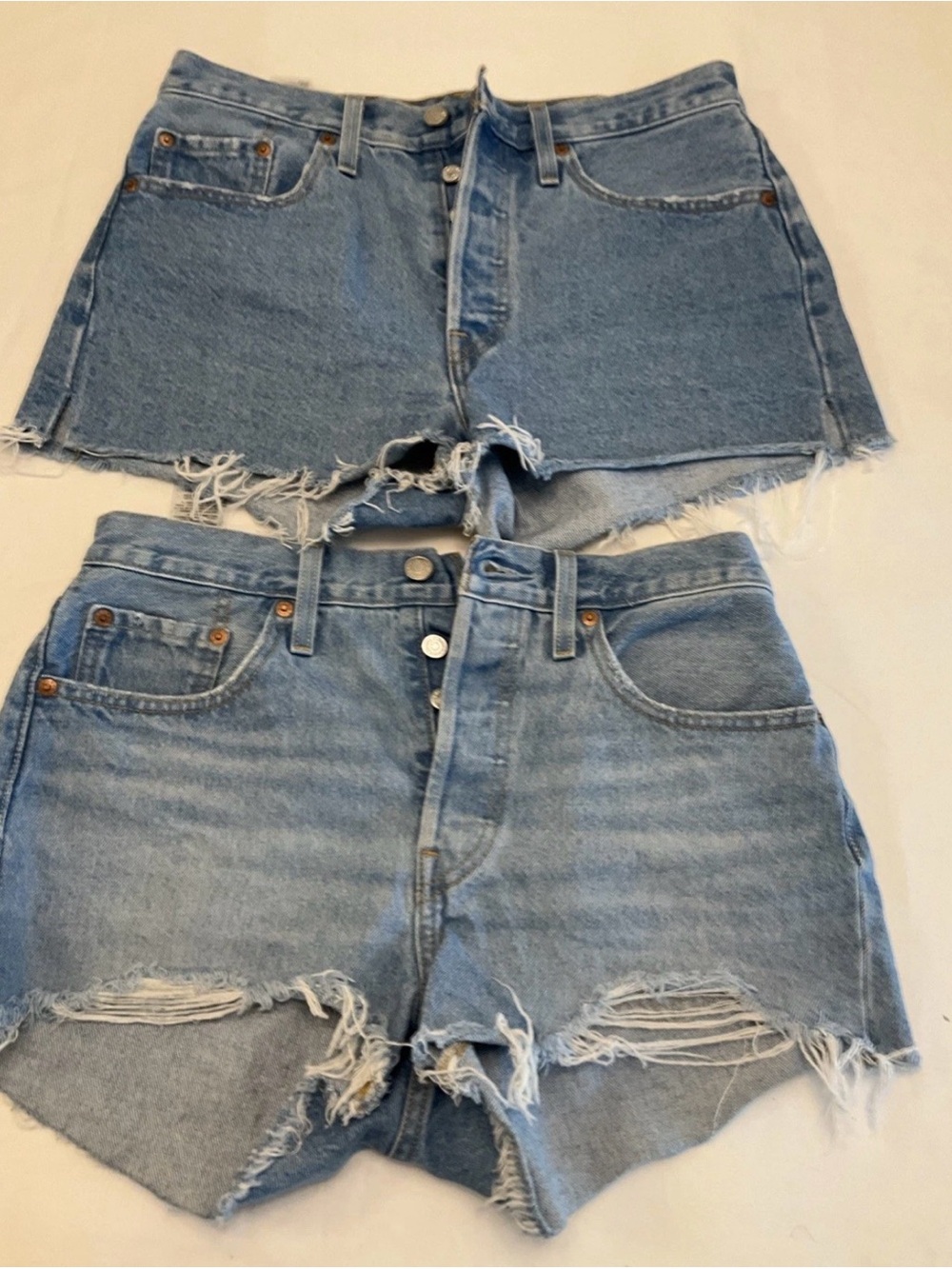 501 Demin Jeans Shorts Button Fly Light Wash Bundle Of 2 Classic High-Waist